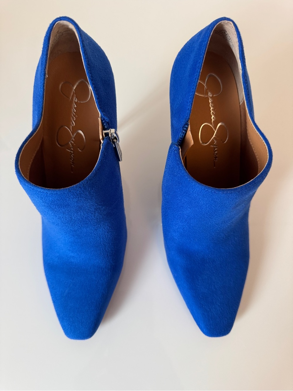 Jessica Simpson Electric Blue Suede Pointed Mules